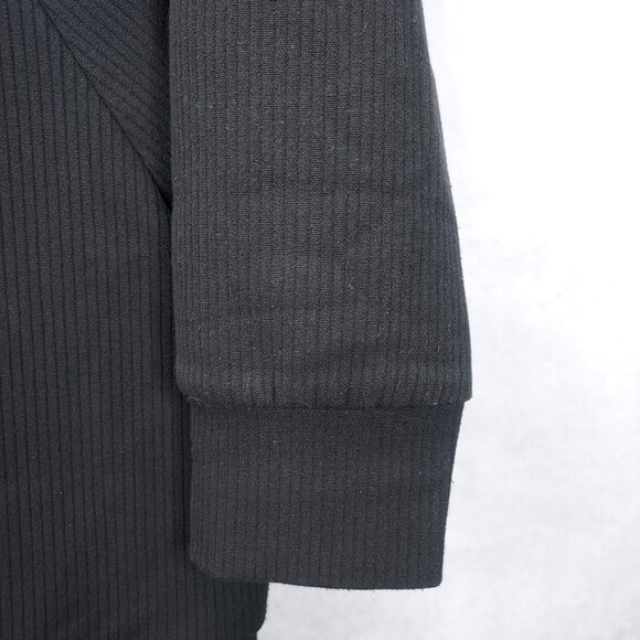 Zara Trafaluc Hooded Sweatshirt Womens XS Black Top White Cotton Shirt Underlay - Picture 2 of 14